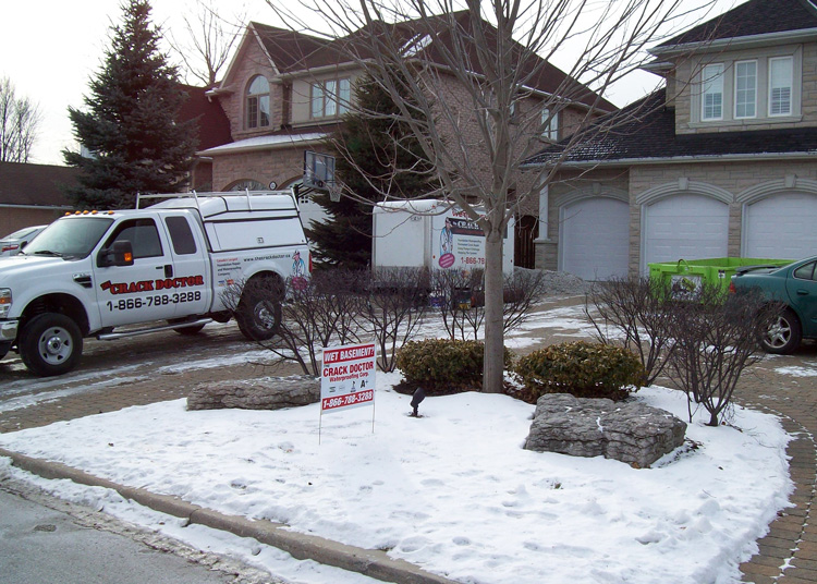 The Crack Doctor Truck in front of residential home in Kitchener